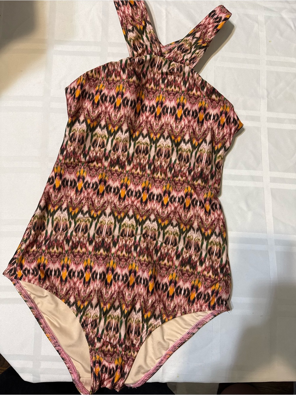 Shoshanna Pink Multicolor Patterned One-Piece
